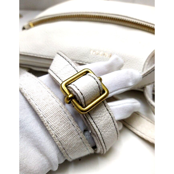 Fossil White Pebbled Leather Zipper Closure Crossbody Bag - Picture 6 of 15